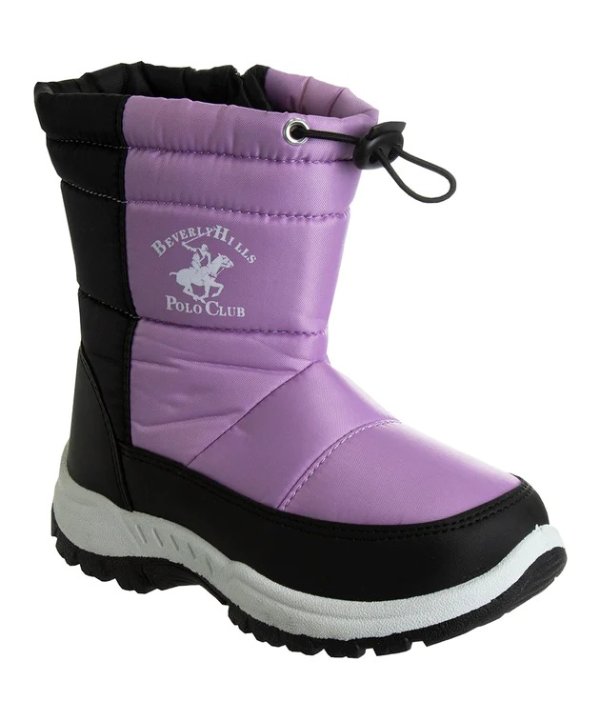 Purple & Black Snow Boots - Girls