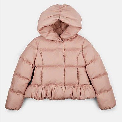 Kids' Ruched Down-Quilted Hooded Puffer Coat