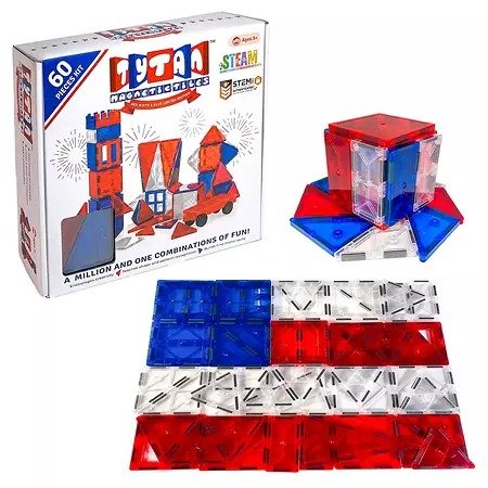 Tytan Magnetic 4th Of July Red White Blue Learning Tiles - 60 Pieces - Sam's Club