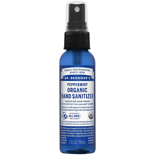 Dr. Bronners Organic Hand Sanitizer Spray - Peppermint