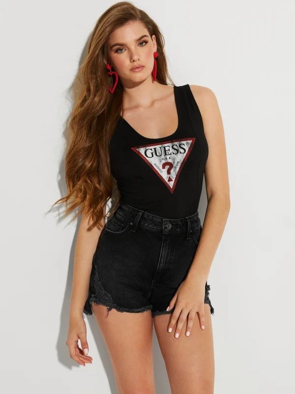 Triangle Logo Bodysuit at Guess