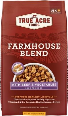 TRUE ACRE FOODS Farmhouse Blend with Beef & Vegetables Dry Dog Food, 30-lb bag - Chewy.com