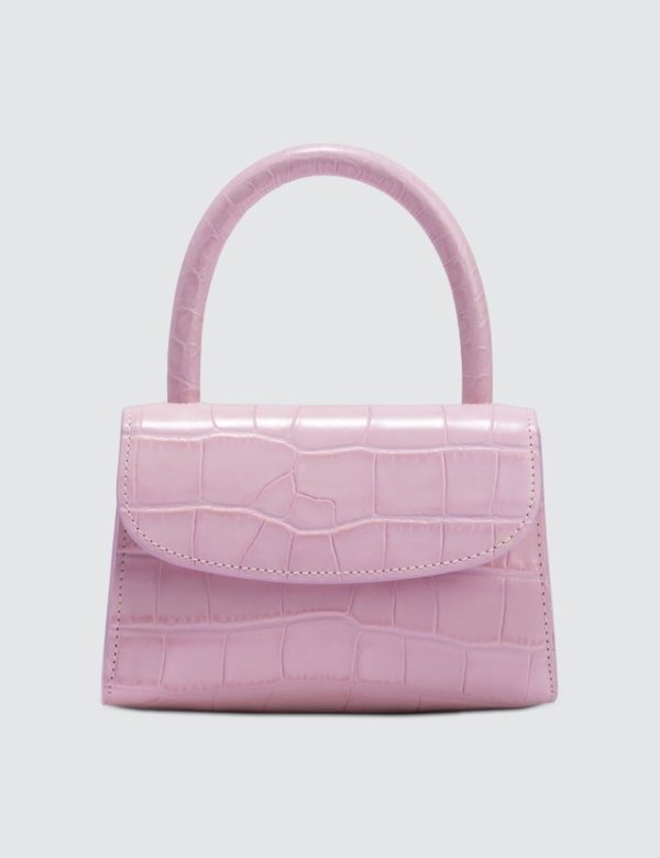 Mini Pink Croco Embossed Leather Bag