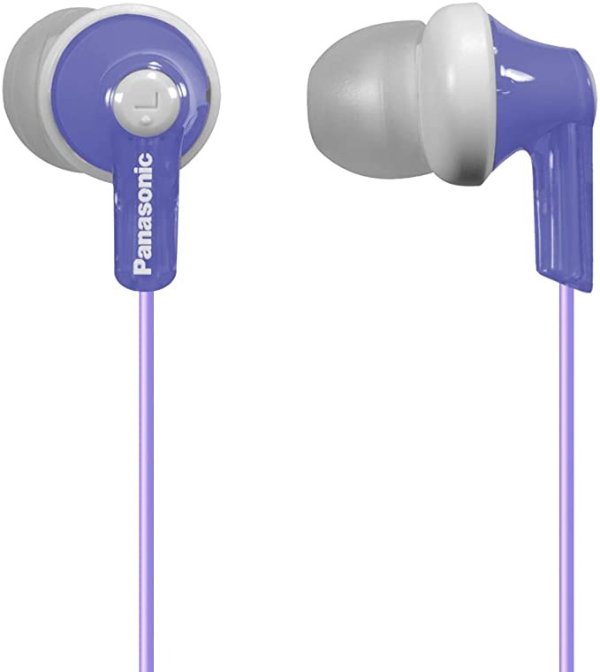 ErgoFit In-Ear Earbud Headphones RP-HJE120-V (Purple) Dynamic Crystal Clear Sound, Ergonomic Comfort-Fit,Violet
