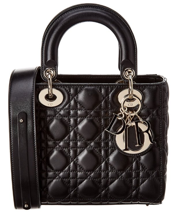 Lady Dior Leather Shoulder Bag