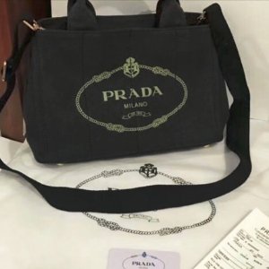日亚prime day抢购 Prada 普拉达 女士 帆布 单肩手提包 特价