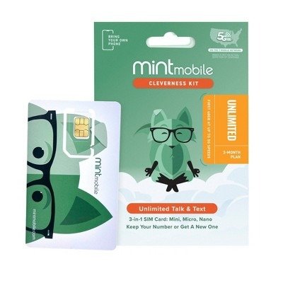 Mint Mobile 4G预付卡 无限流量 3个月服务 入网包