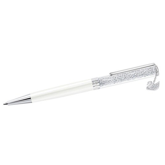 Crystalline Swan Charm Ballpoint Pen, White by SWAROVSKI