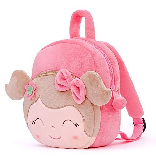 Kids Backpacks for Girls Backpack Plush Bags for Toddler Baby Double Layer Napkins Snack Bag Pink 9 Inches