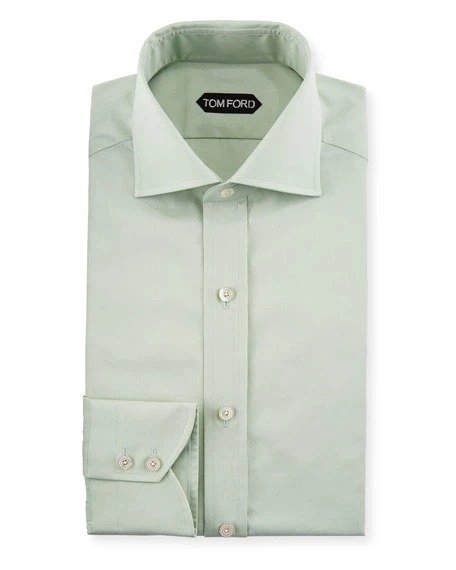 Slim-Fit Solid-Color Poplin Barrel-Cuff Dress Shirt