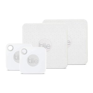 Tile Mate 2个 + Tile Slim 2个 物品追踪器套装