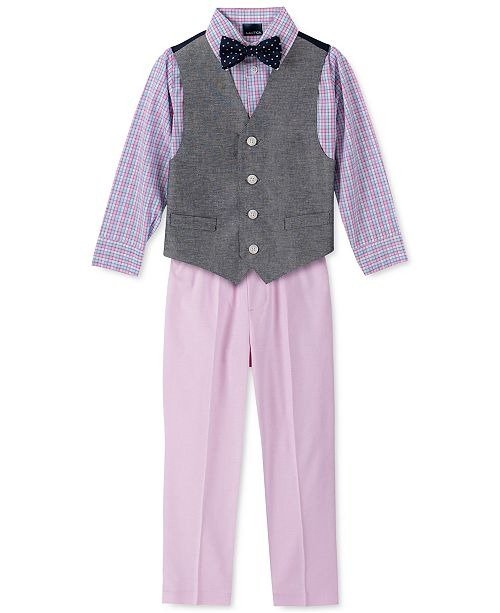 Toddler Boys 4-Pc. Twill Oxford Vest Set