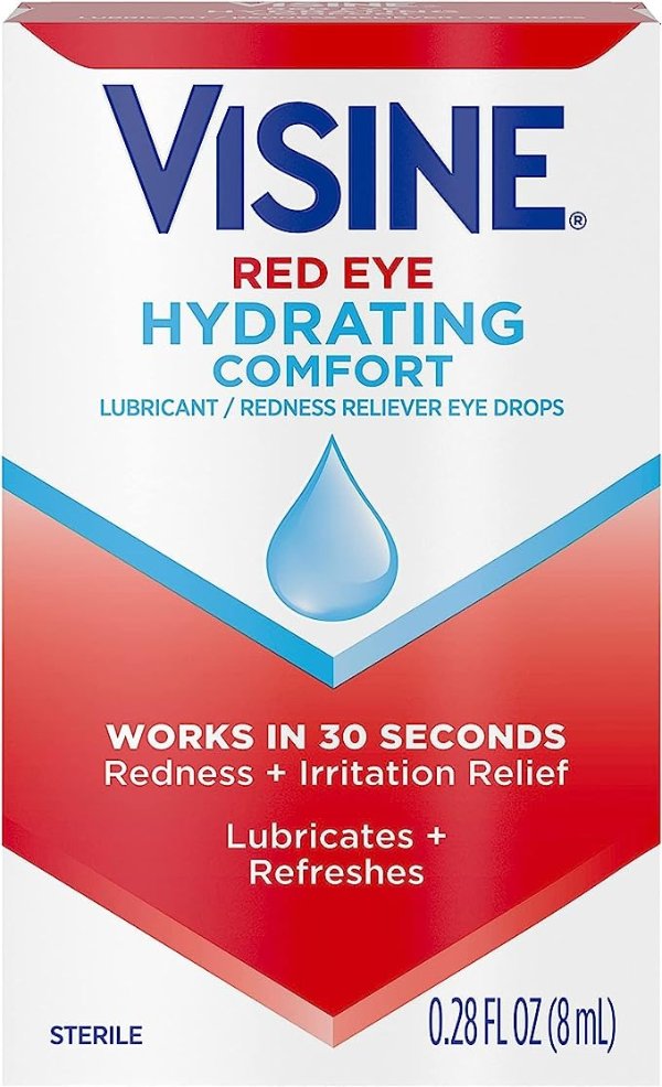 Red Eye Hydrating Comfort Redness Relief Lubricating Eye Drops, 0.28 fl. oz