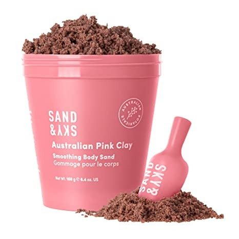 Sand & Sky Australian Pink Clay Smoothing Body Sand. Organic Exfoliating Body Scrub