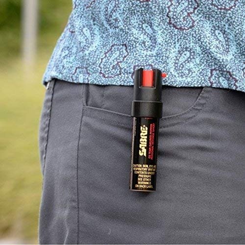 SABRE 3-IN-1 Pepper Spray - Advanced Police Strength - Compact Size with Clip