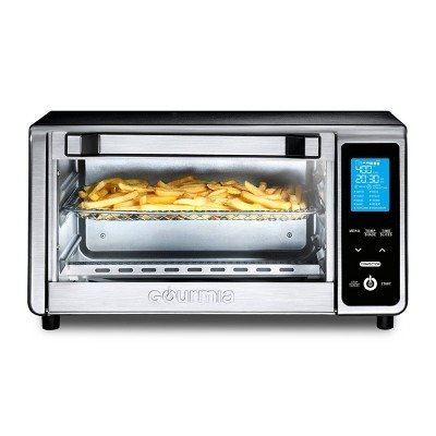 Digital 4-Slice Toaster Oven Air Fryer with 11 Cooking Functions Stainless Steel Gray