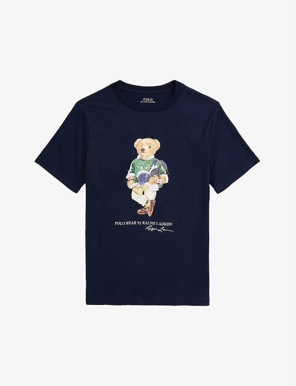 Bear-print cotton T-shirt 6-14 years