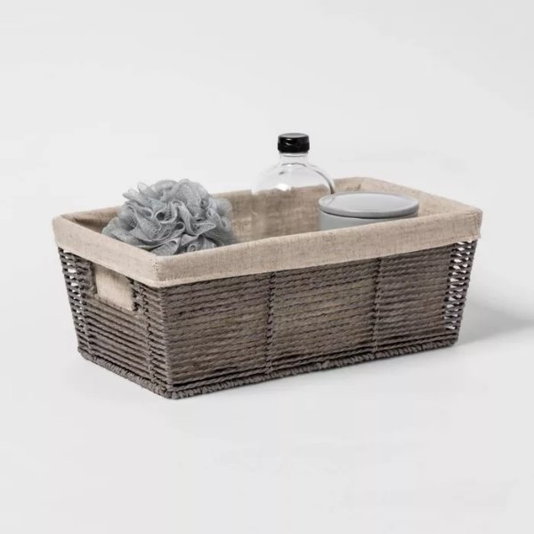 16x9x6&#34; Twisted Paper Rope Media Basket Gray