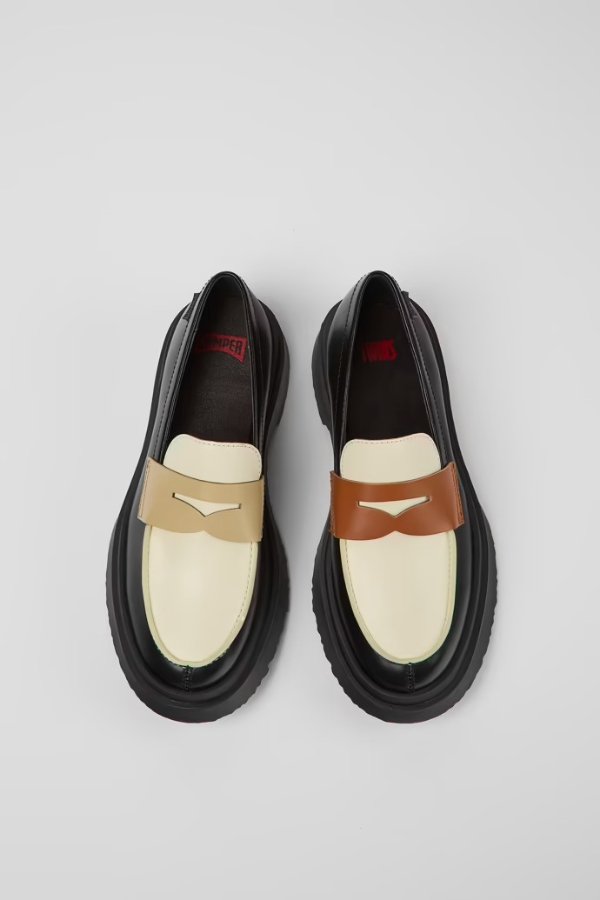 Twins Multicolored leather loafers for women