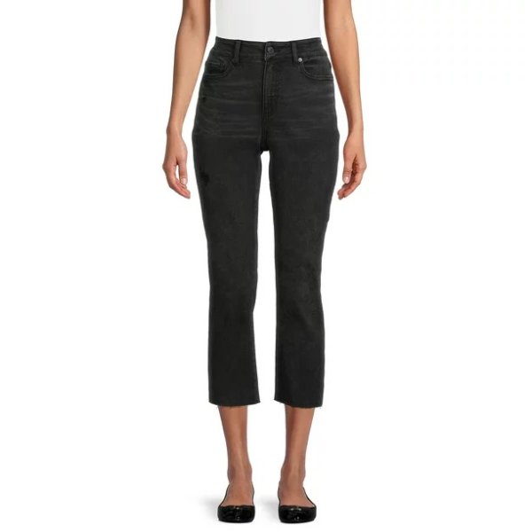 Time and Tru Women's High Rise Straight Crop Jean