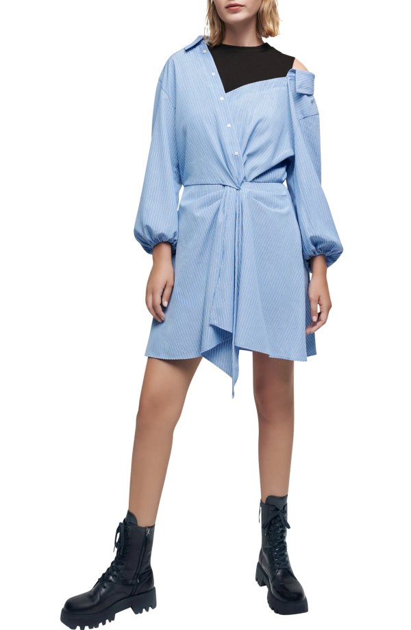 Ritavi Asymmetric Layered Shirt Dress