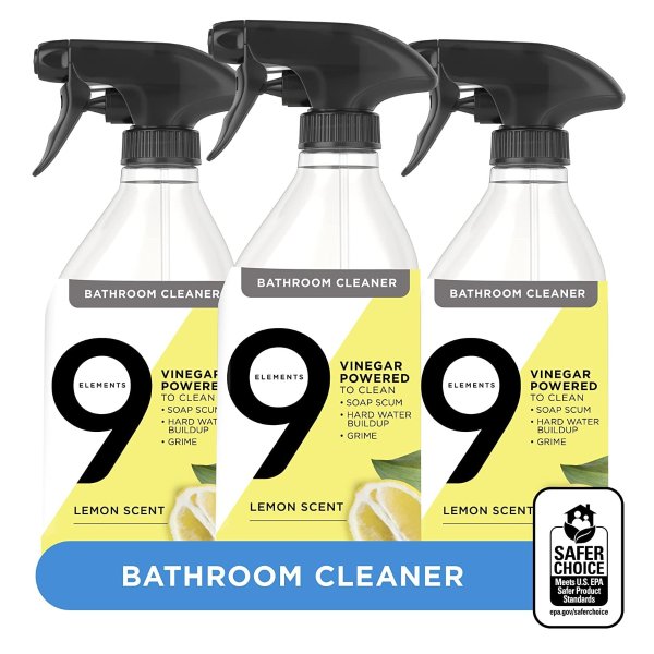 9 Elements 浴室清洁剂 18 oz 3瓶 花洒、浴缸和瓷砖都能用