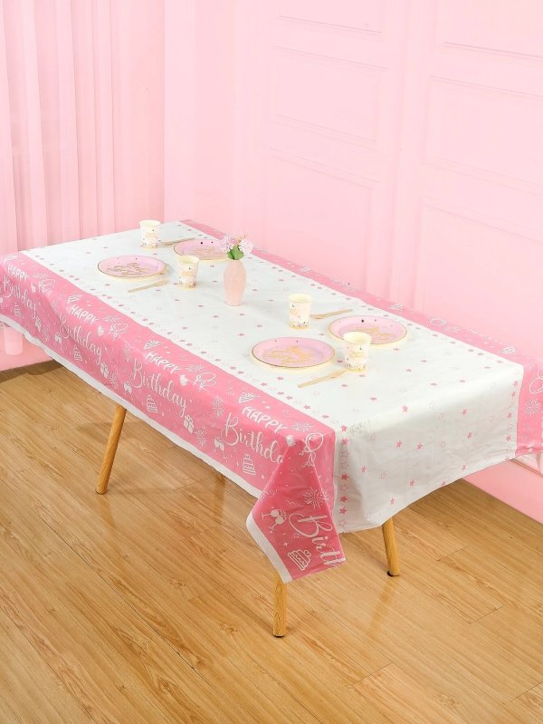 1pc Birthday Party Disposable Table Cover