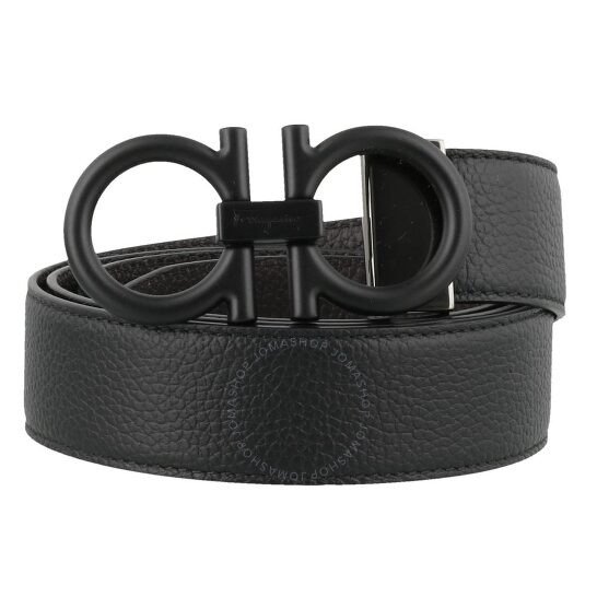 Men's Black / Brown Reversible And Adjustable Gancini Belt, Brand Size 105 CM