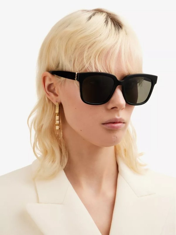 SL M40 shiny acetate and nylon rectangle-frame sunglasses