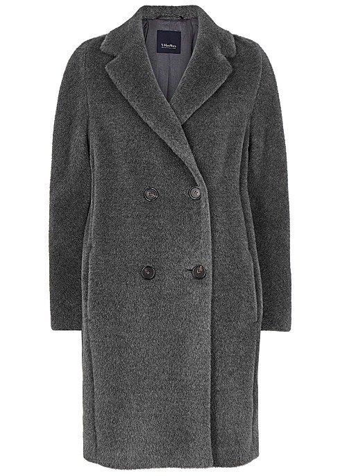 Rose grey alpaca-blend coat