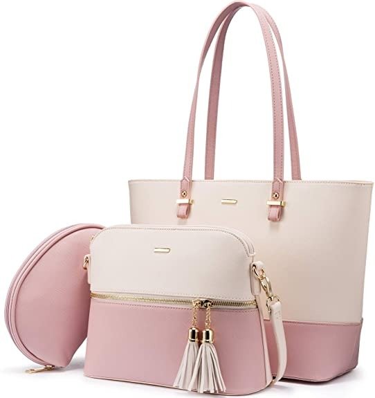 LOVEVOOK Handbags for Women Fashion Tote Bags Shoulder Bag Top Handle Satchel Purse Set 3pcs
