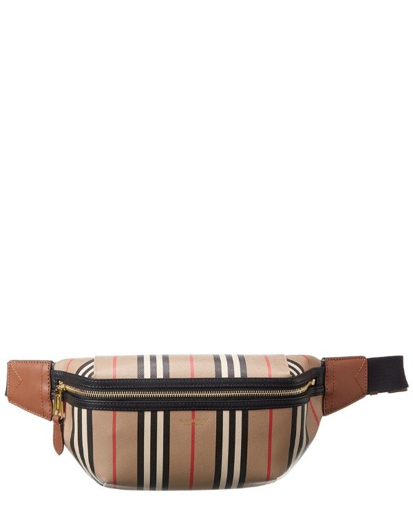 Icon Stripe E-Canvas & Leather Belt Bag