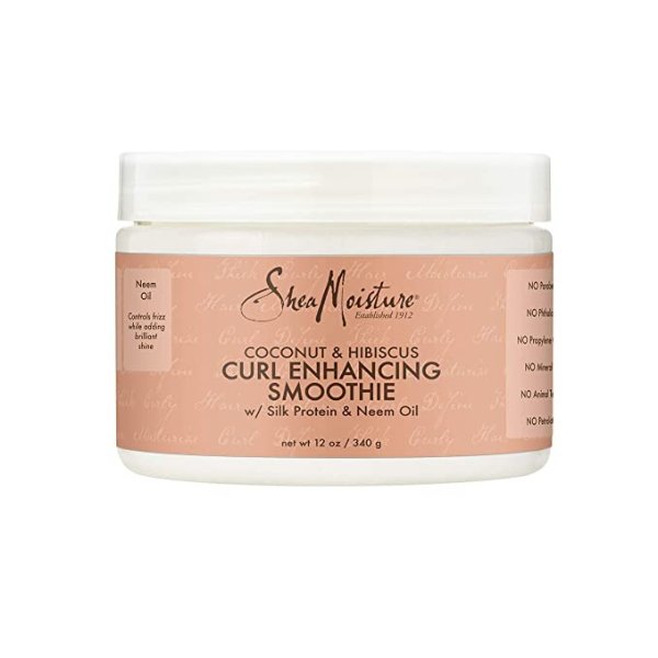 Smoothie Curl Enhancing Cream for Thick, Curly Hair Coconut and Hibiscus Sulfate Free and Paraben Free 12 oz