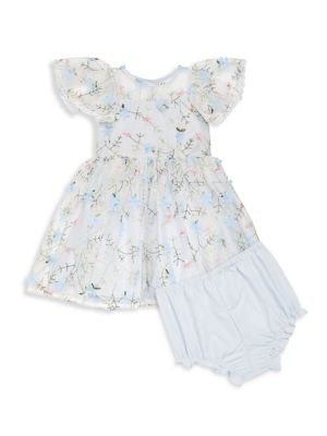 Laura Ashley Baby Girl's 2-Piece Floral Applique Dress & Bloomers Set
