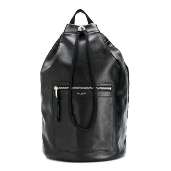 Men's Black City Sailor Backpack in Smooth Leather