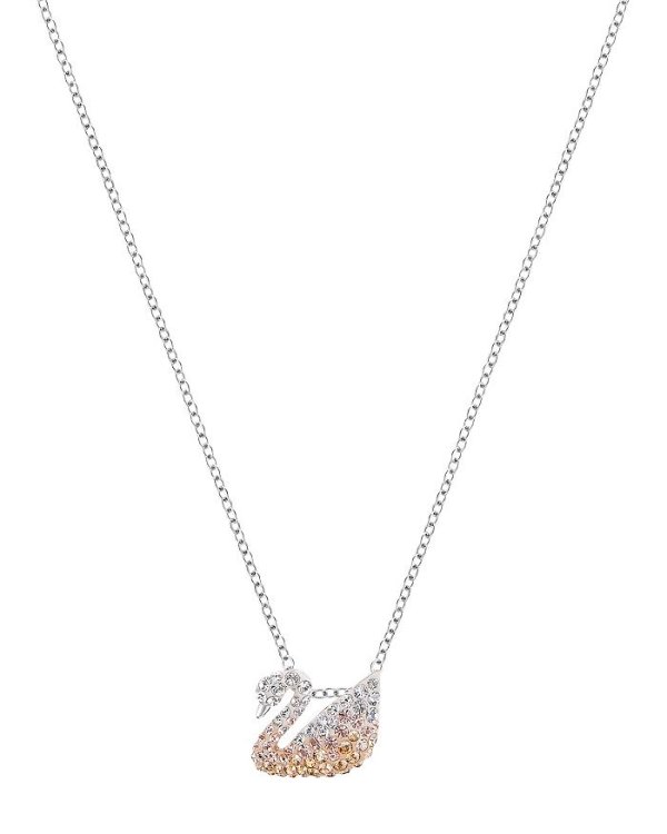 Iconic Swan Pendant Necklace, 14.9"