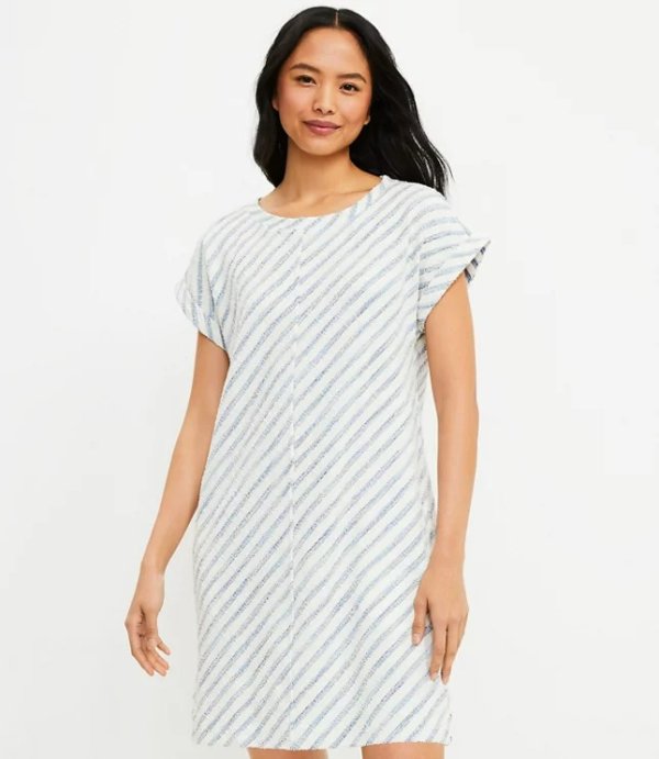 Lou & Grey Striped Boucle Pocket Dress | LOFT