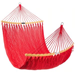 Best Choice Products 2-Person Woven Polyester Hammock w/ Curved Bamboo Spreader Bar, Carry Bag