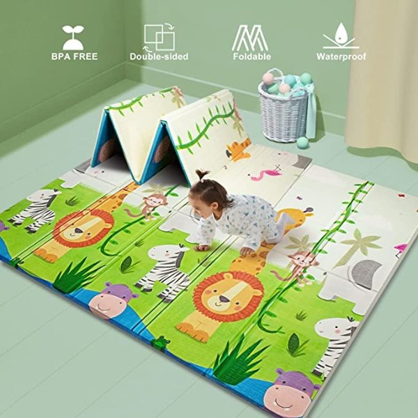 Baby Play mat, playmat,Baby mat Folding Extra Large Thick Foam Crawling playmats Reversible Waterproof Portable playmat for Babies
