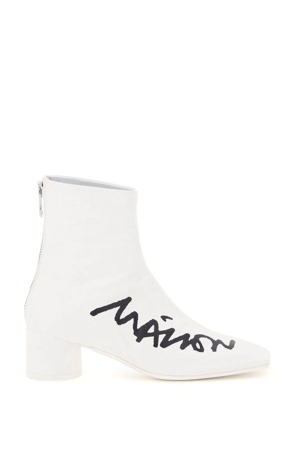 logo print ankle boots