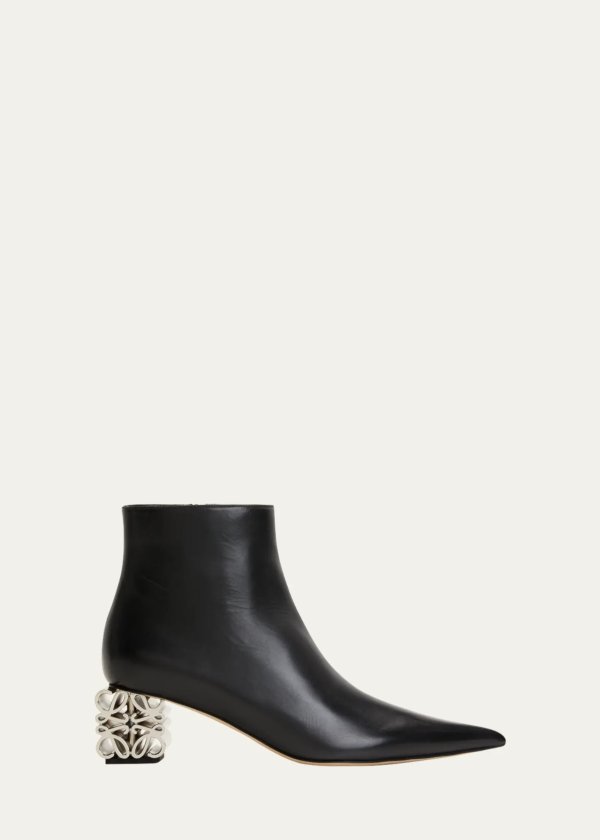 Anagram-Heel Leather Ankle Boots
