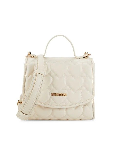 Heart Quilted Top Handle Bag