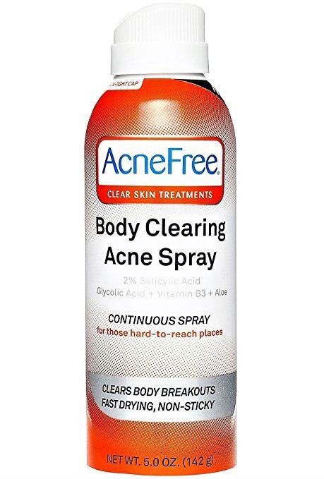 AcneFree Body Clearing Acne Treatment Spray for Body Acne and Back Acne, Treatment with Salicylic Acid 2% and Glycolic Acid, 5 Ounce
