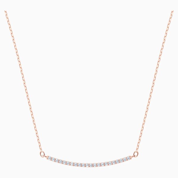 Only Necklace, White, Rose-gold tone plated by SWAROVSKI