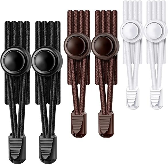 3 Pairs No Tie Shoe Laces, Elastic Tieless Shoelaces, One Size Fits for Adults, Kids