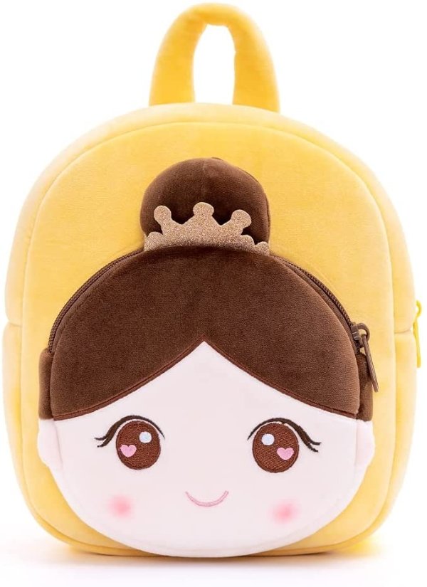 Toddler backpack Girls Gift Kids Soft Plush Bag Yellow Ballet Girl 9"