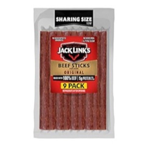 Jack Link's Beef Sticks, Original – Protein Snack, Meat Stick, Made with 100% Beef, No Added MSG** – 7.2 Oz.