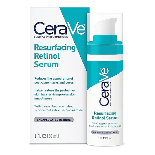 Retinol Serum for Post-Acne Marks and Skin Texture | Pore Refining, Resurfacing, Brightening Facial Serum with Retinol and Niacinamide | Fragrance Free, Paraben Free & Non-Comedogenic| 1 Oz
