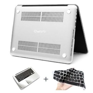 iVAPO 2 in 1 Frosted Matte PC Hard Snap on Case Cover [Attached Keyboard Cover & Palm Rest Protector] Unique Silver Color for 11.6 Macbook Air