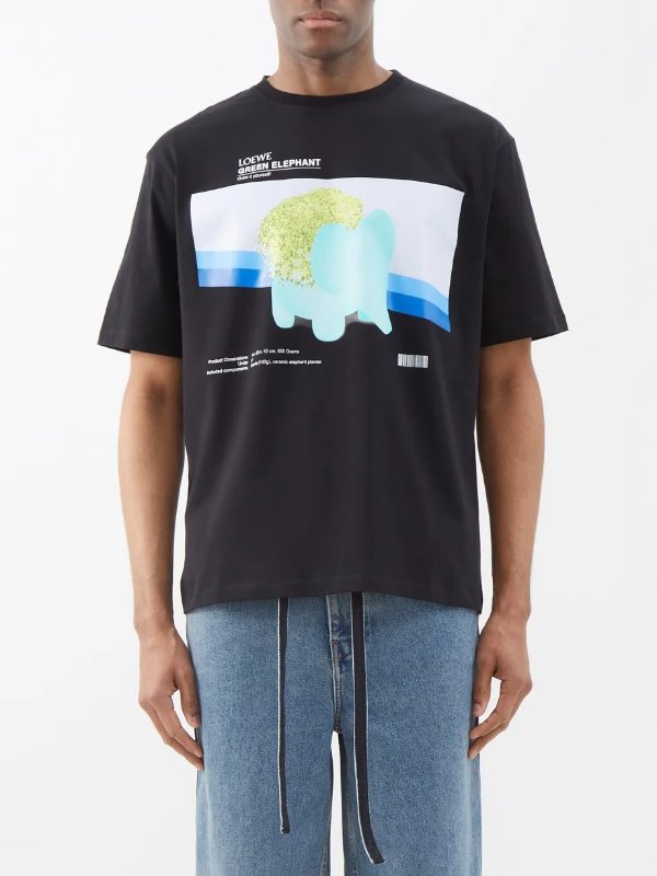 Chia Elephant-print cotton-jersey T-shirt | LOEWE
